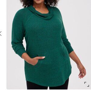 Torrid Active Cowl Neck Hooded Sweatshirt